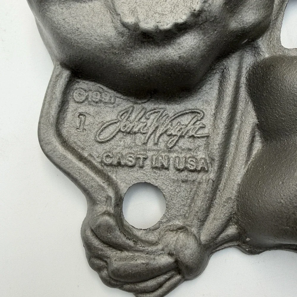 Vintage John Wright Cast Iron Flower Muffin Pan 1991 Floral Bakeware 7 Molds